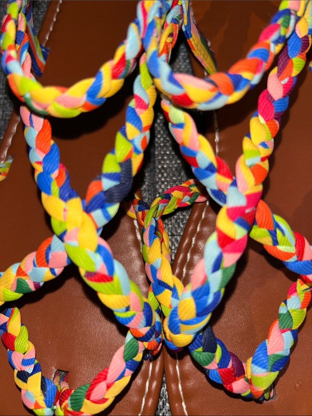 Colorful Braided Strap Sandals - Multicolor - Picture 7 of 8